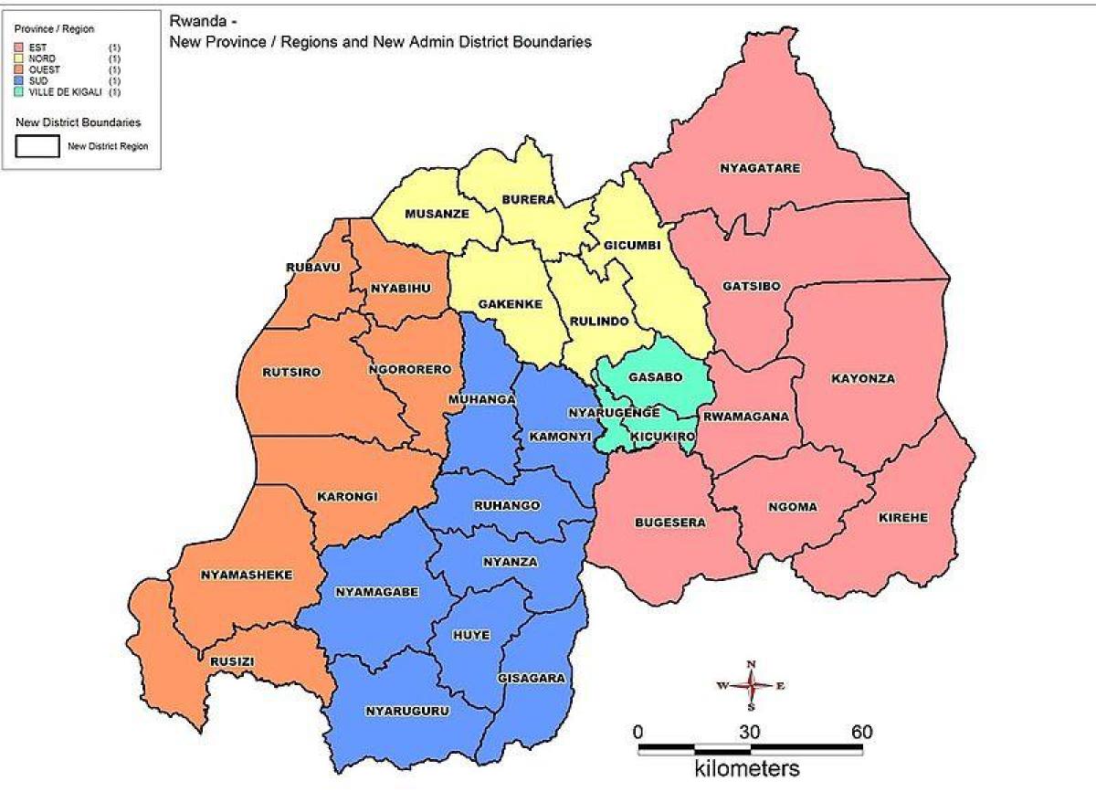 mapa Rwanda mapa provincií