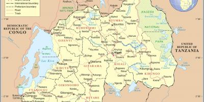 Mapy administrativní mapa Rwandy