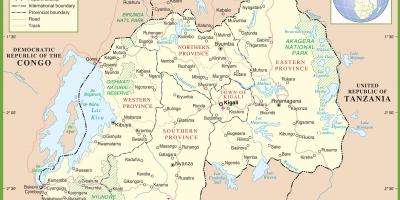 Rwanda mapa umístění