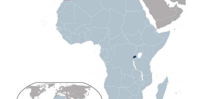 Rwanda umístění na mapě světa