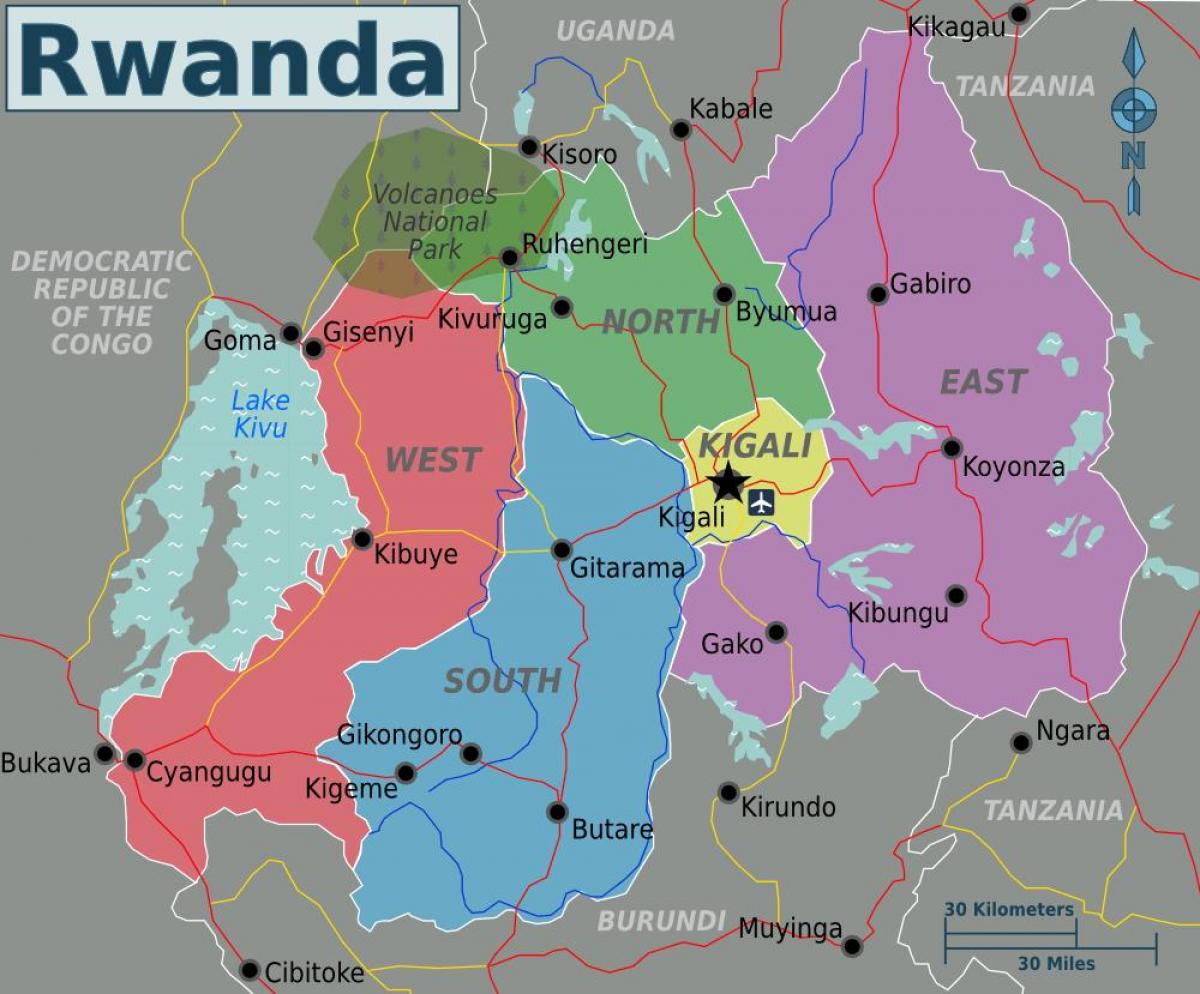 mapa Rwandy kigali
